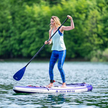 Aqua Marina 11’6” Coral 2023 Touring Inflatable Paddle Board SUP Night Fade in water